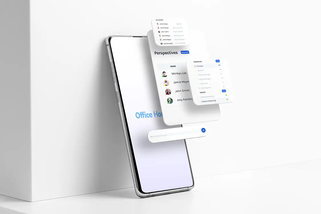 Landing page for Office Hours, a knowledge sharing app.